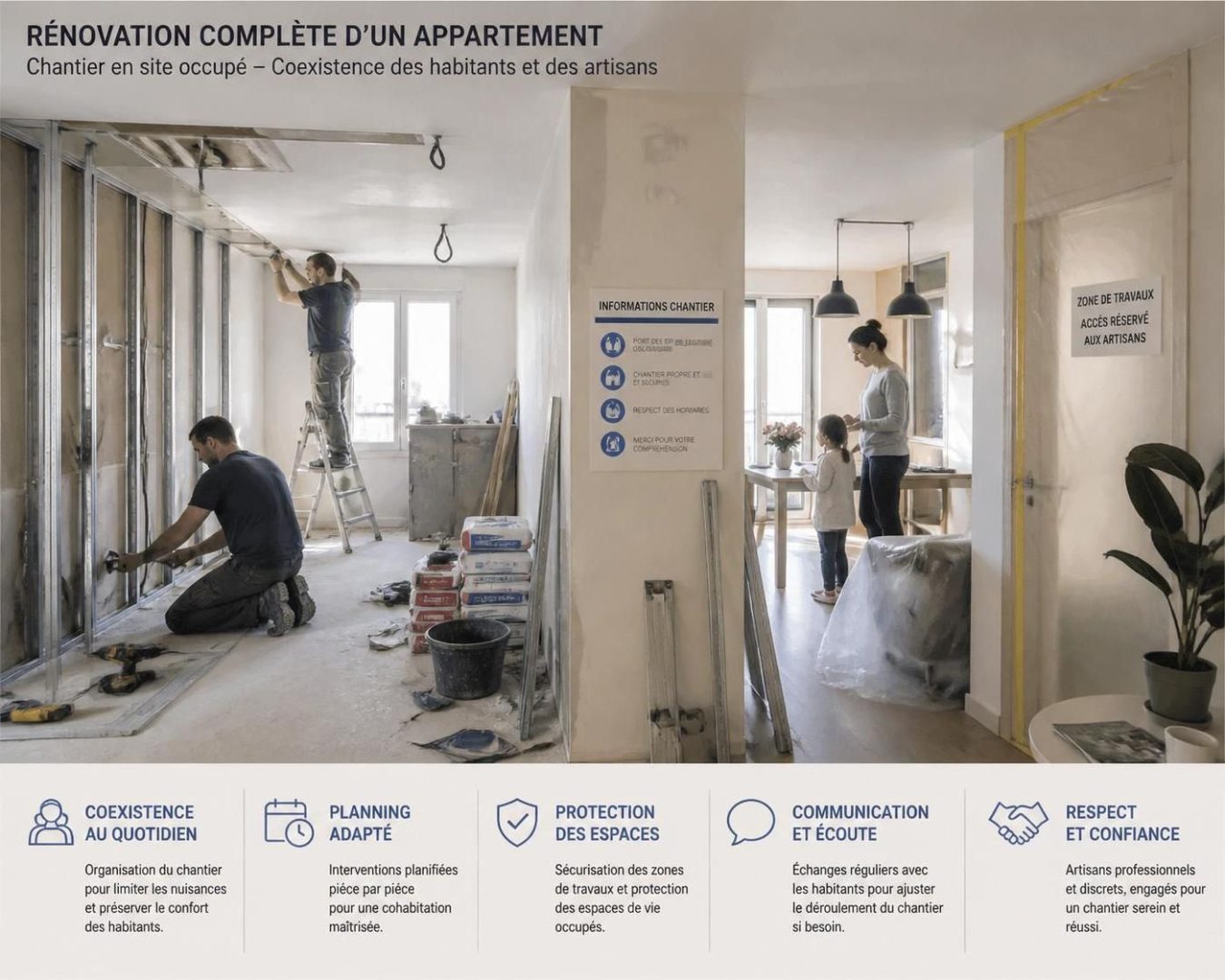 découvrez comment réaliser une rénovation complète d'appartement sans avoir à quitter votre logement, avec des conseils pratiques pour minimiser les désagréments et gérer efficacement les travaux.