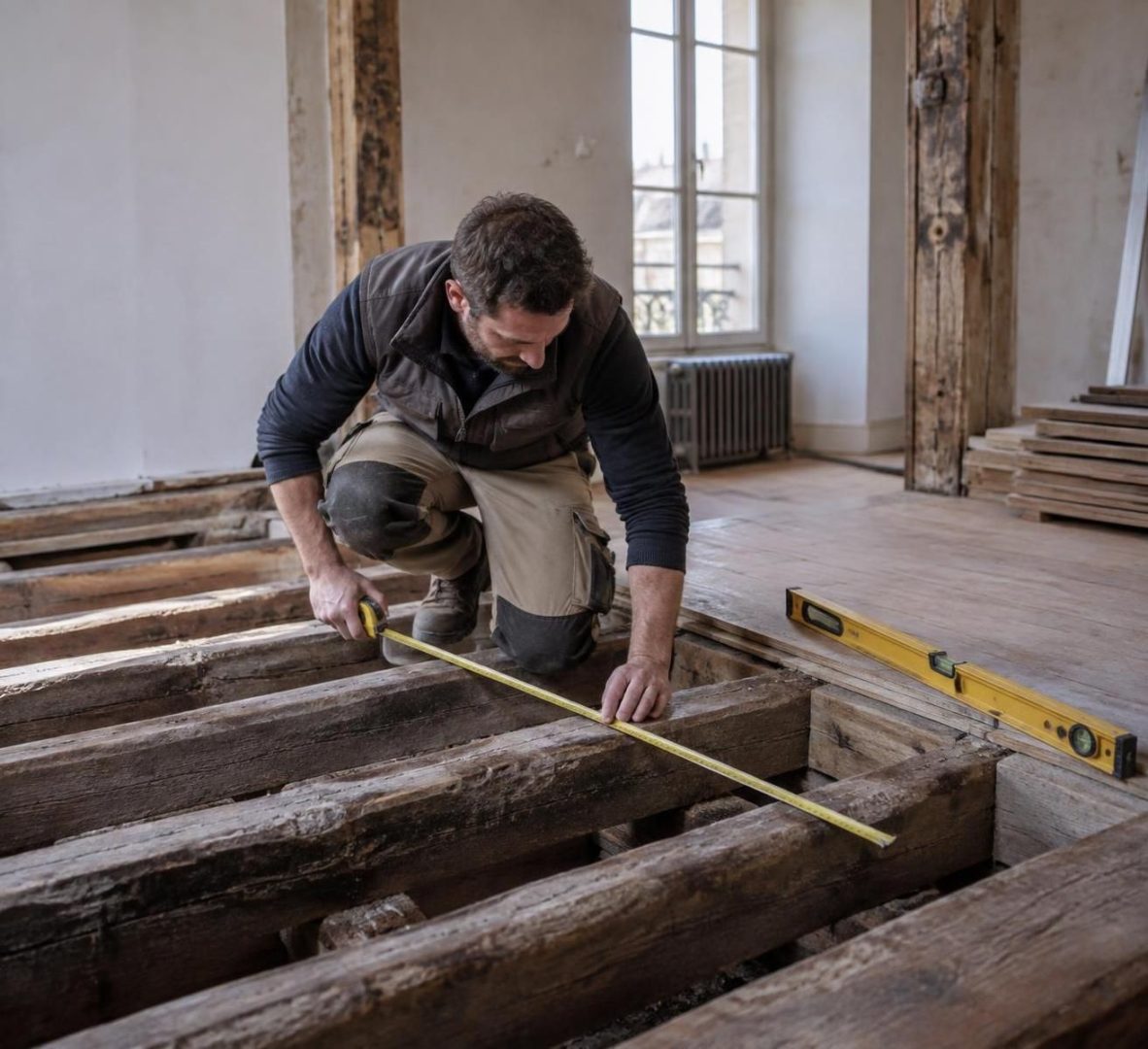 découvrez comment vérifier la solidité d’un plancher bois avant la pose d’une chape pour carrelage : charges, solives, critères et avis d’un professionnel.